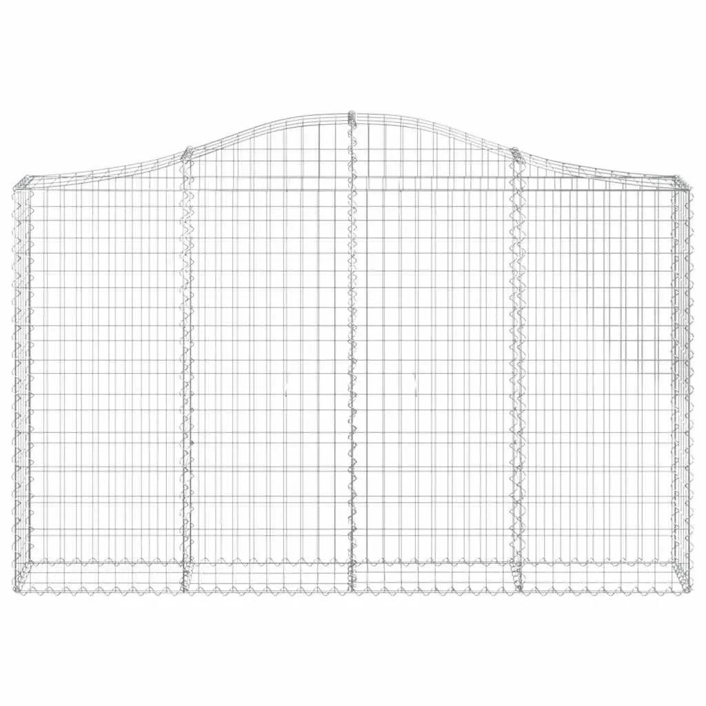 Arched Gabion Baskets Garden Barrier Retaining Wall 200 x 30 x 120140 cm Silver 3 Piece