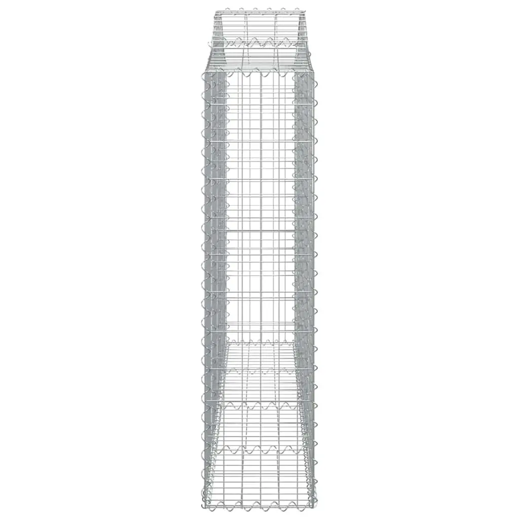 Arched Gabion Baskets Garden Barrier Retaining Wall 200 x 30 x 120140 cm Silver 3 Piece