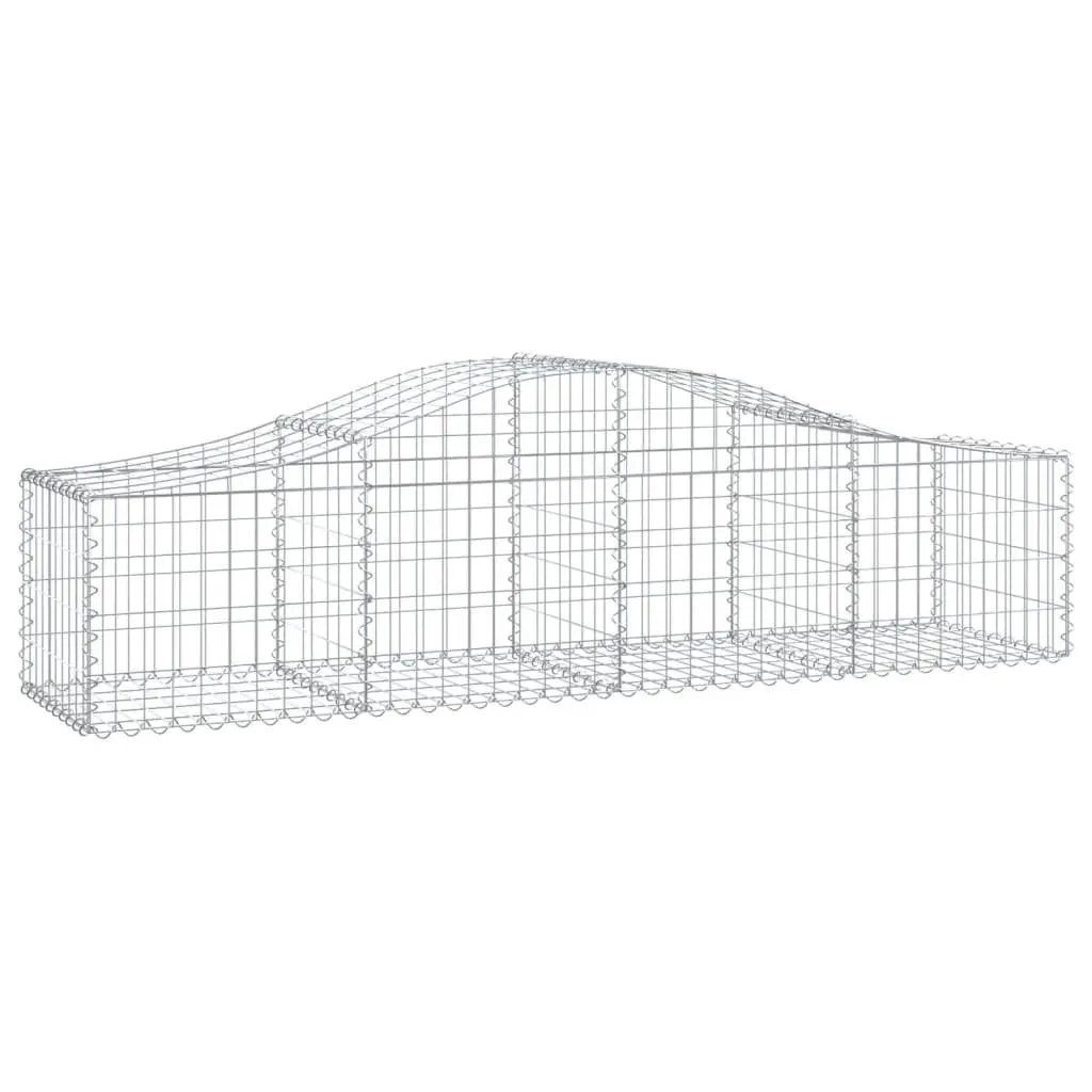 Arched Gabion Baskets Garden Barrier Decorative Retaining Wall 2 Piece Silver