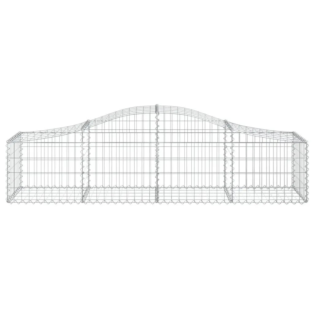 Arched Gabion Baskets Garden Barrier Decorative Retaining Wall 2 Piece Silver