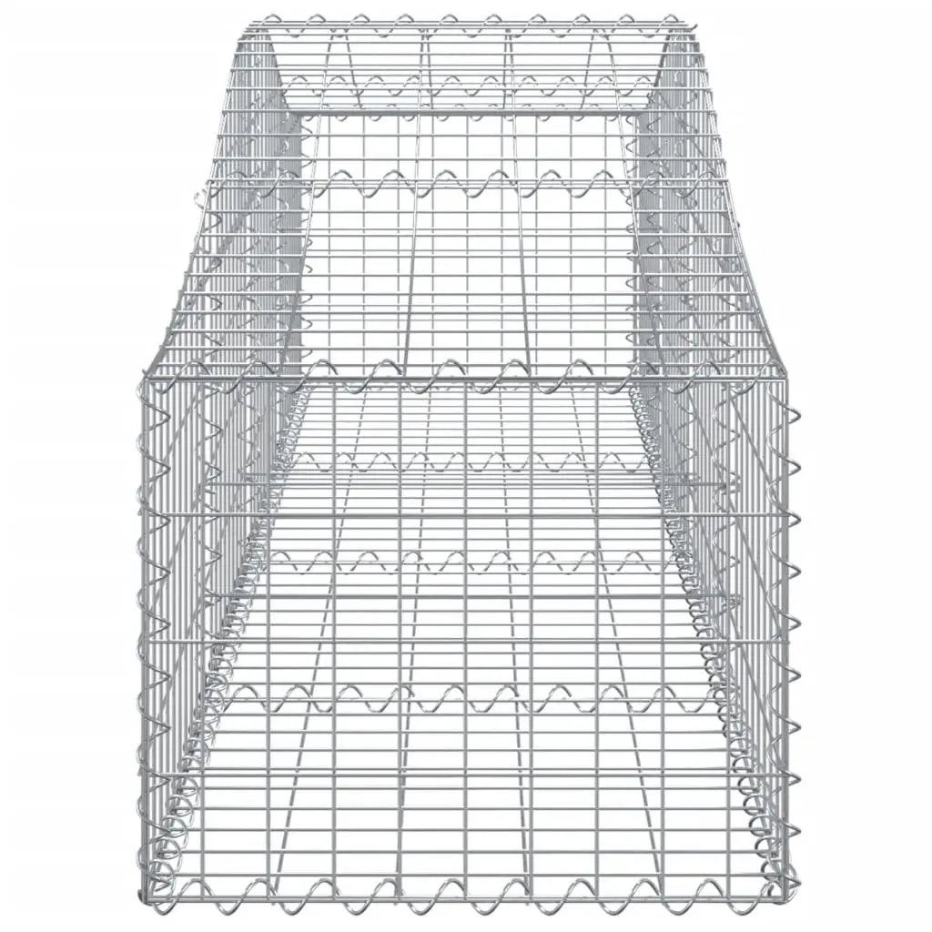 Arched Gabion Baskets Garden Barrier Decorative Retaining Wall 2 Piece Silver