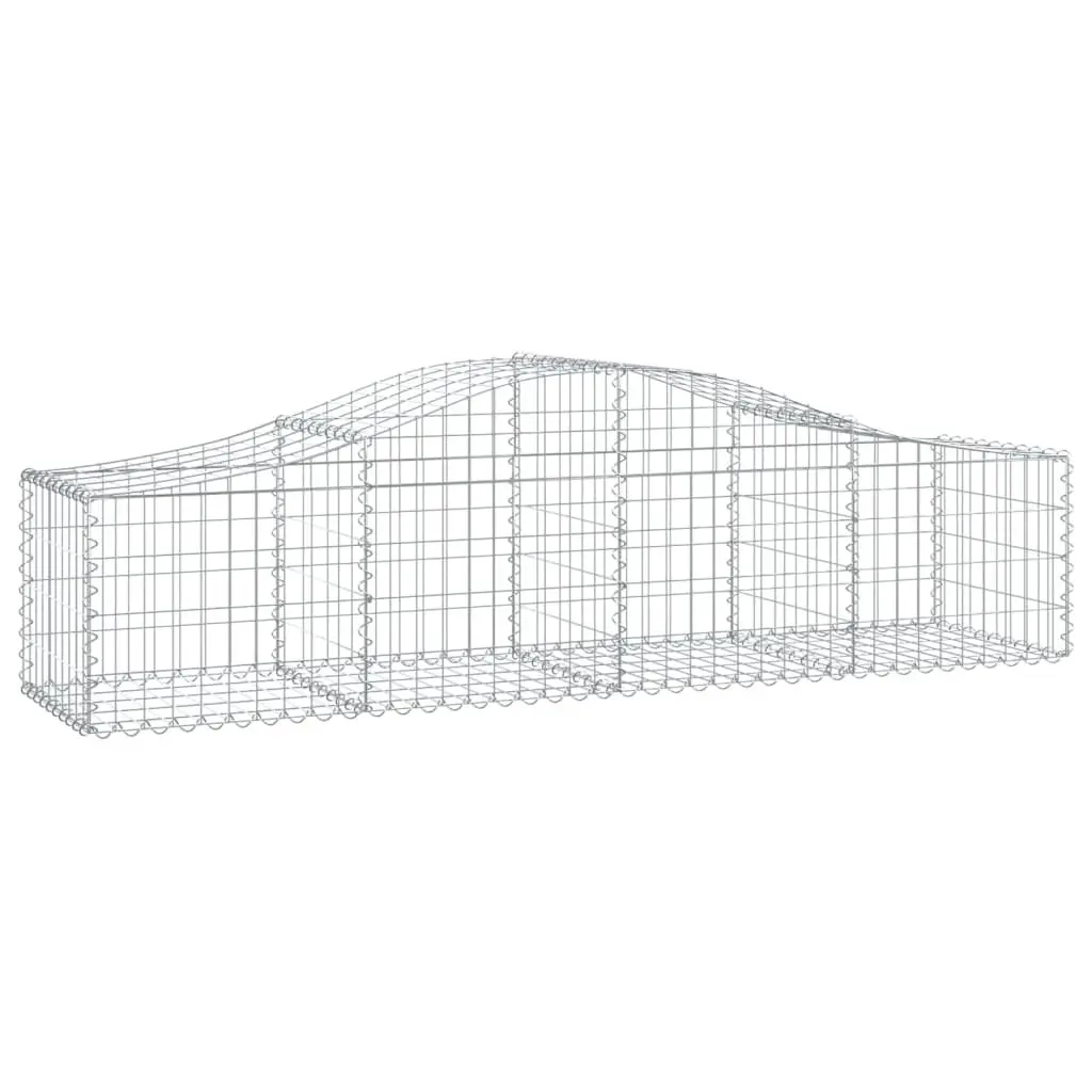Arched Gabion Baskets Garden Barrier 3 Pieces Decorative Outdoor Retaining Wall Silver