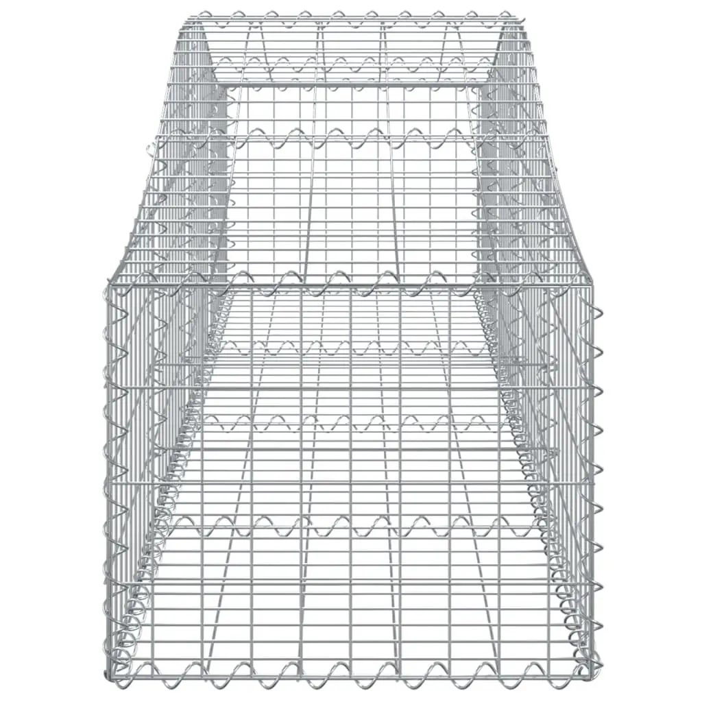 Gabion Baskets Arched Decorative Barrier 200 x 50 x 40-60 cm Silver 4 Piece