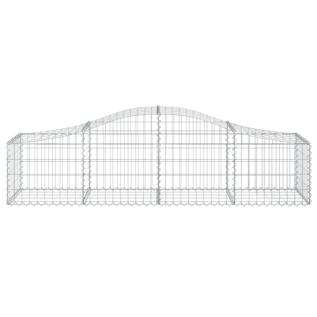 Arched Gabion Baskets Garden Retaining Wall Decorative 200x50x40/60cm Silver 6 Piece