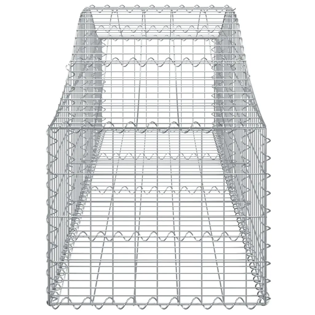 Arched Gabion Baskets Garden Retaining Wall Decorative 200x50x40/60cm Silver 6 Piece