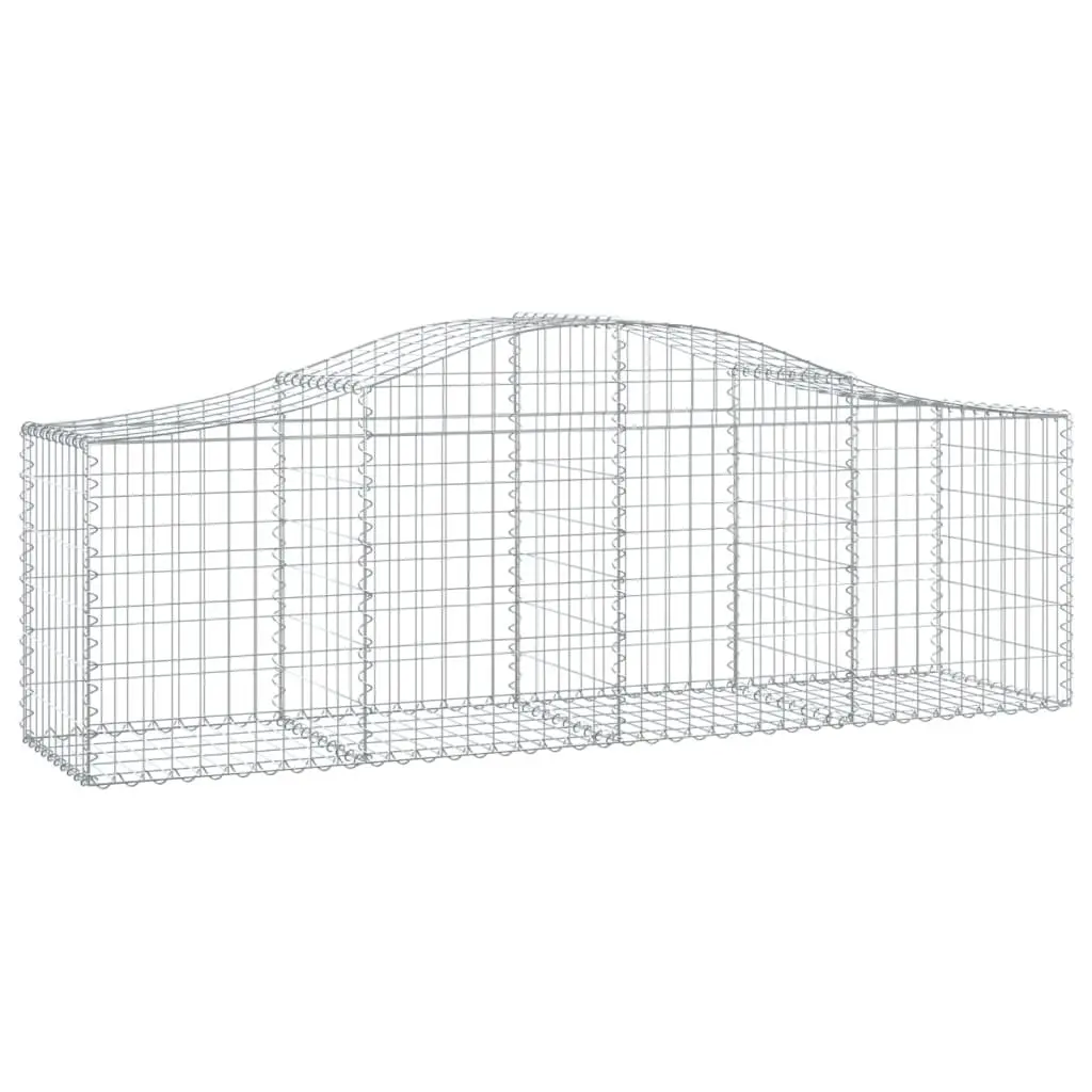 Arched Gabion Baskets Garden Barrier 200x50x60/80 cm Silver 3 Piece