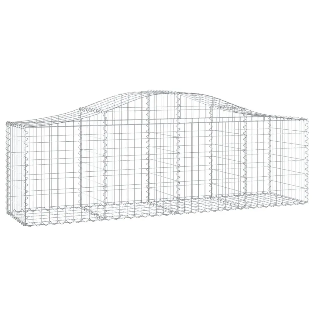 Arched Gabion Baskets Decorative Barrier 200x50x60/80 cm Silver 4 Piece