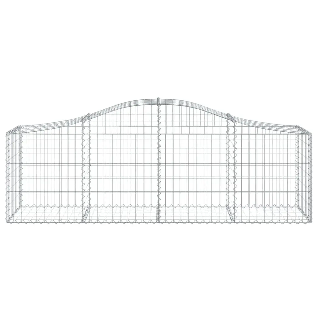 Arched Gabion Baskets Decorative Barrier 200x50x60/80 cm Silver 4 Piece