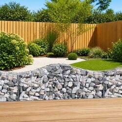 Arched Gabion Baskets Set 7 pcs Garden Retaining Wall Decorative Barrier
