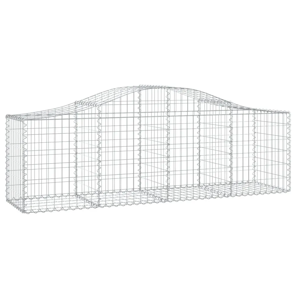 Arched Gabion Baskets Set 8 Piece Garden Decorative Barrier Outdoor Retaining Wall Silver