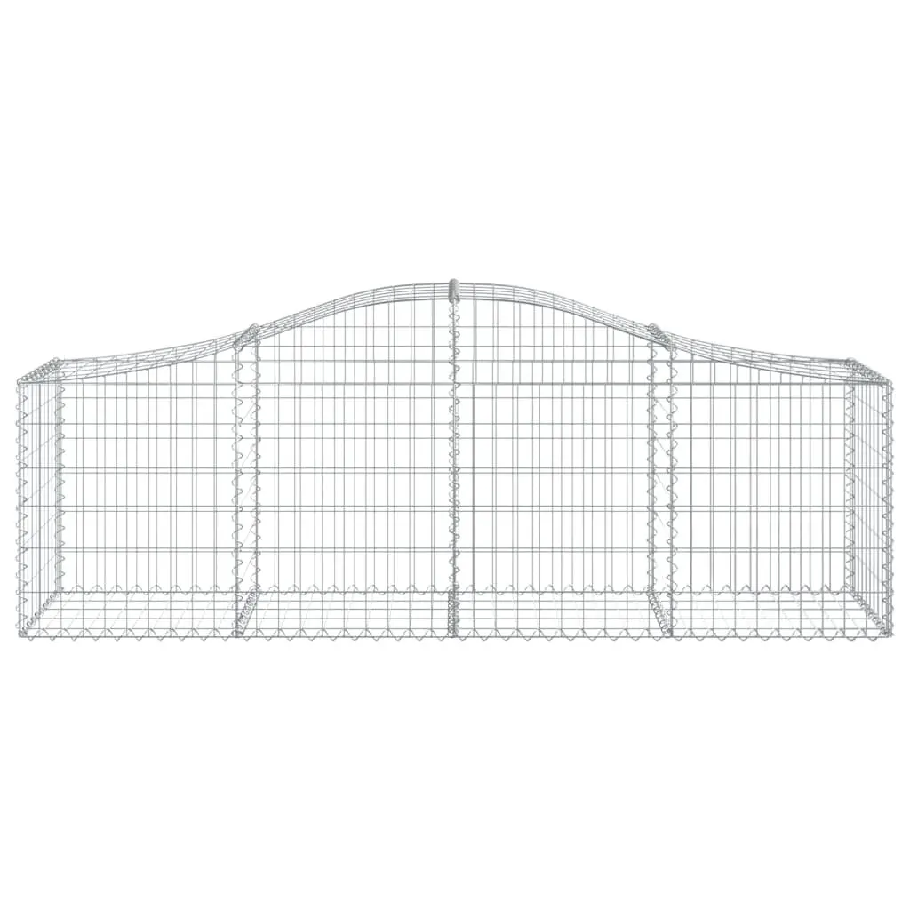 Arched Gabion Baskets Set 8 Piece Garden Decorative Barrier Outdoor Retaining Wall Silver