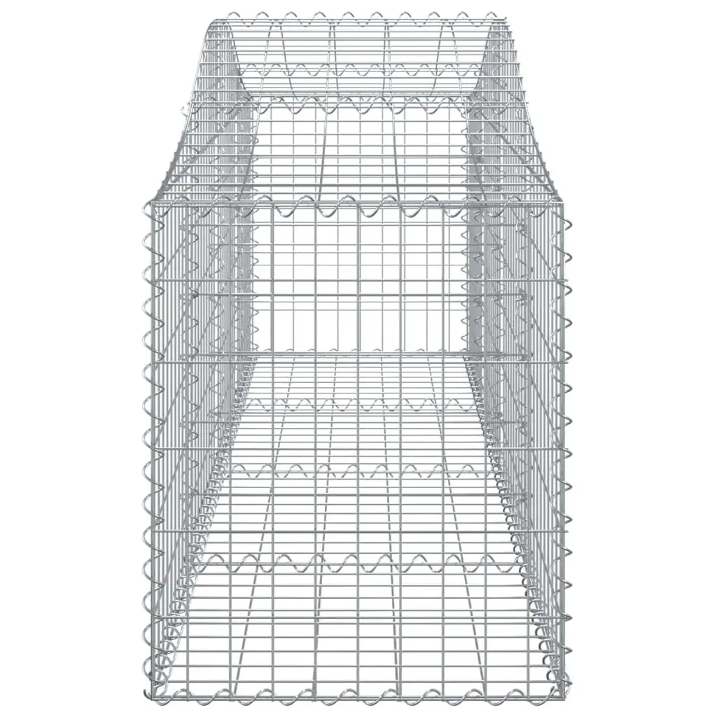 Arched Gabion Baskets Garden Barrier 200x50x60/80cm Silver 9 Piece