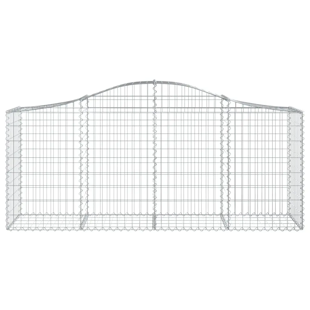 Arched Gabion Baskets Garden Barrier 15 Piece Silver 200 x 50 x 80/100 cm