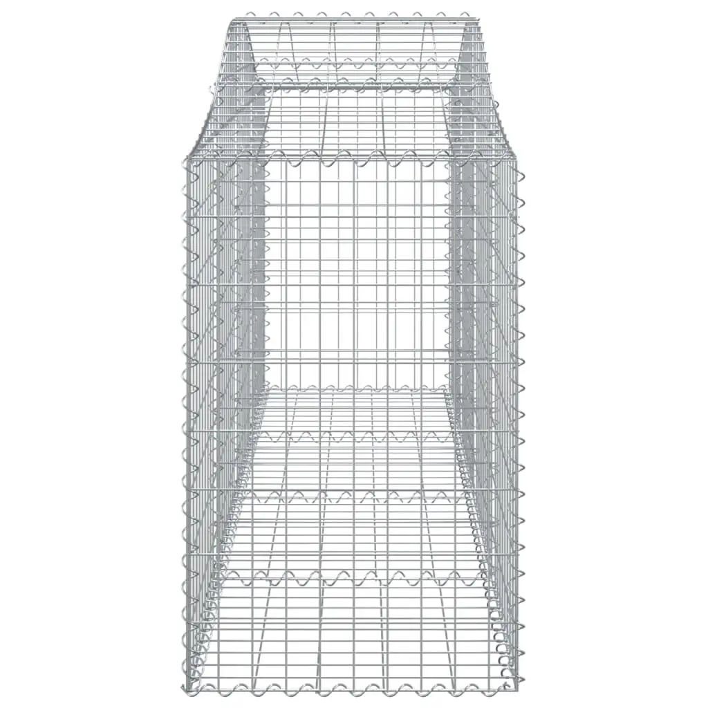 Arched Gabion Baskets Garden Barriers 200 x 50 x 80/100 cm Silver 18 Piece
