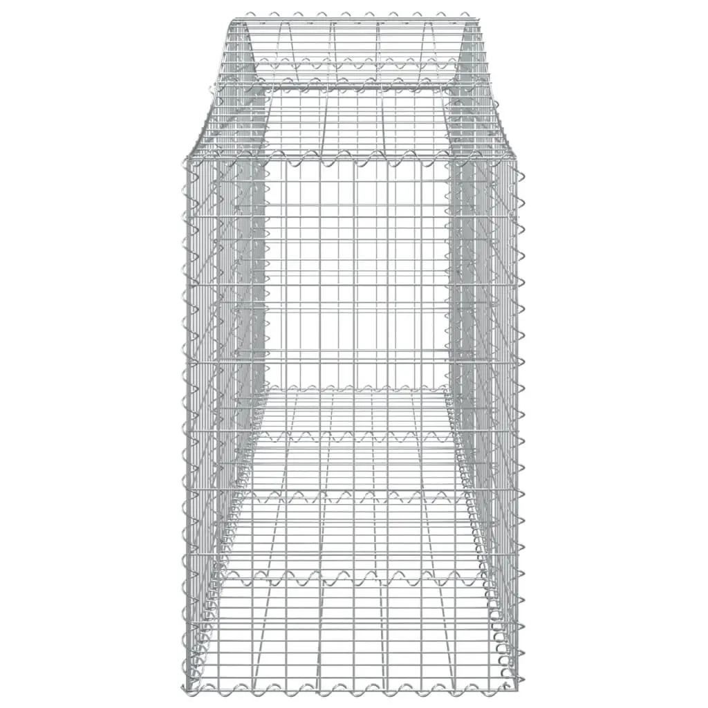 Gabion Baskets Arched Garden Barrier 20 Piece Silver Outdoor Retaining Wall Decorative