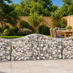 Arched Gabion Baskets 25 pcs Garden Barrier Retaining Wall Outdoor Decorative