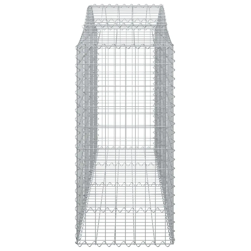 Gabion Baskets Arched Garden Barrier 5 Piece Silver 200x50x100120 cm