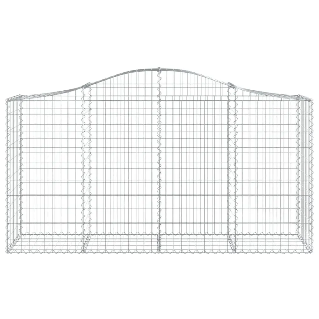 Arched Gabion Baskets Garden Retaining Wall 200 x 50 x 100120 cm Silver 6 Piece