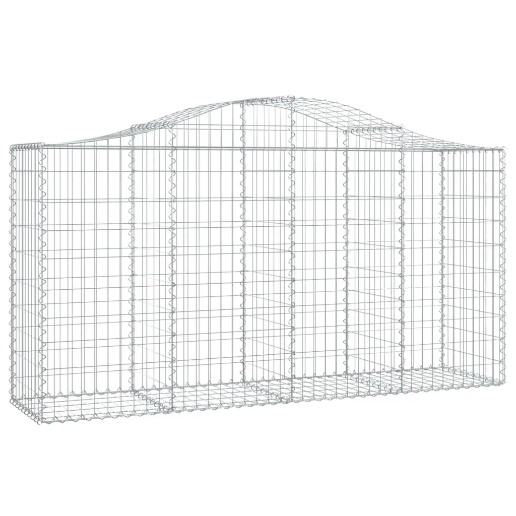 Arched Gabion Baskets Garden Barrier Retaining Wall 200x50x100120cm Silver 7 Piece