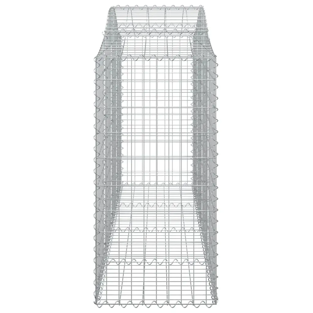 Arched Gabion Baskets Garden Barrier Decorative Outdoor 200x50x100120cm Silver 10 Piece