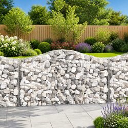 Arched Gabion Baskets 13 pcs Garden Barrier Retaining Wall Decorative Outdoor