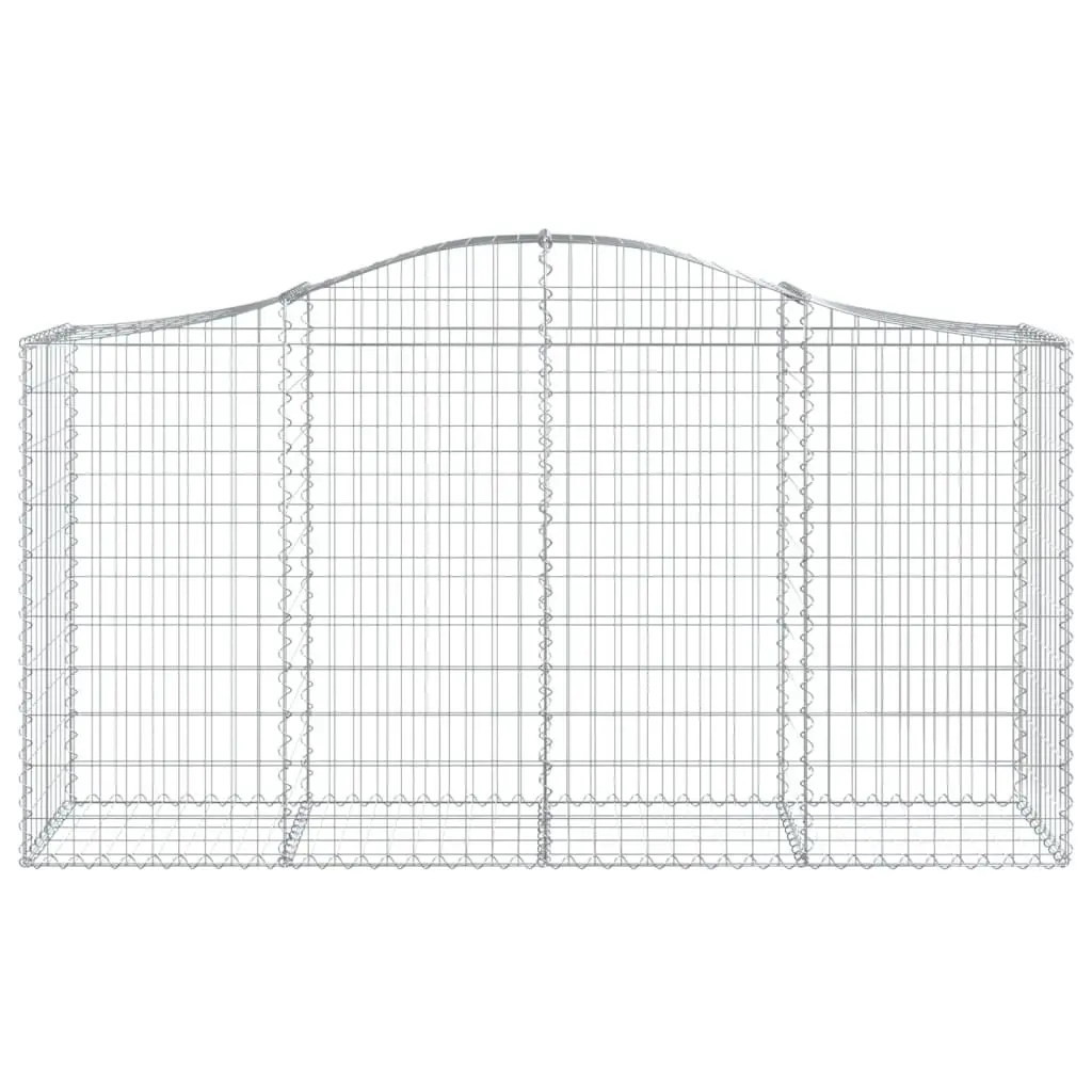Arched Gabion Baskets Decorative Garden Barrier 200 x 50 x 100/120 cm Silver 13 Piece