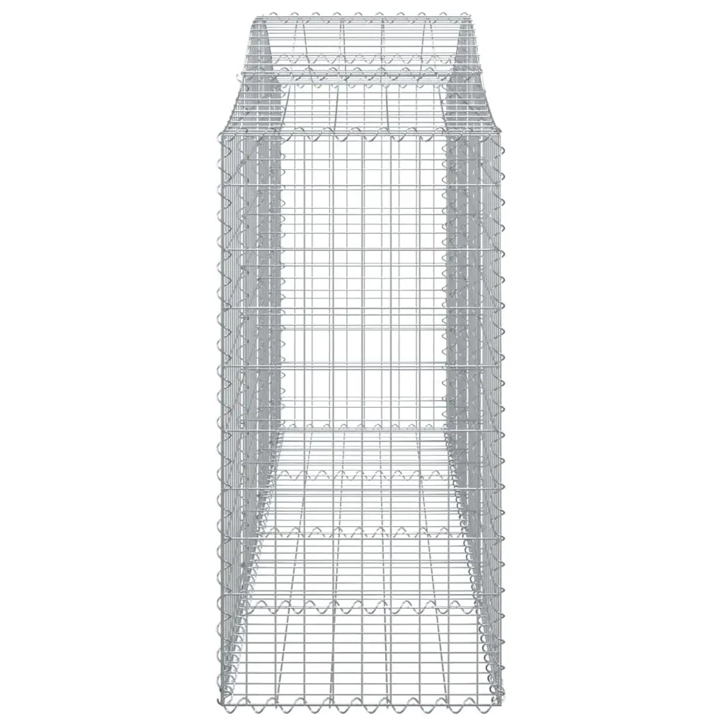 Arched Gabion Baskets Decorative Garden Retaining Wall 200x50x120140 cm Silver 2 Piece