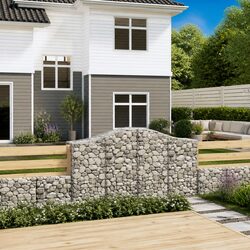 Arched Gabion Baskets 3 pcs Garden Barrier Retaining Wall Decorative Outdoor