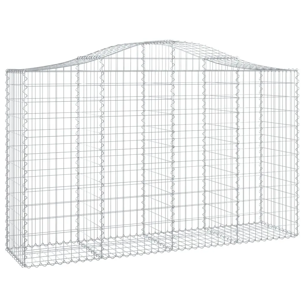 Arched Gabion Baskets Garden Barrier 200 x 50 x 120140 cm Silver 3 Piece