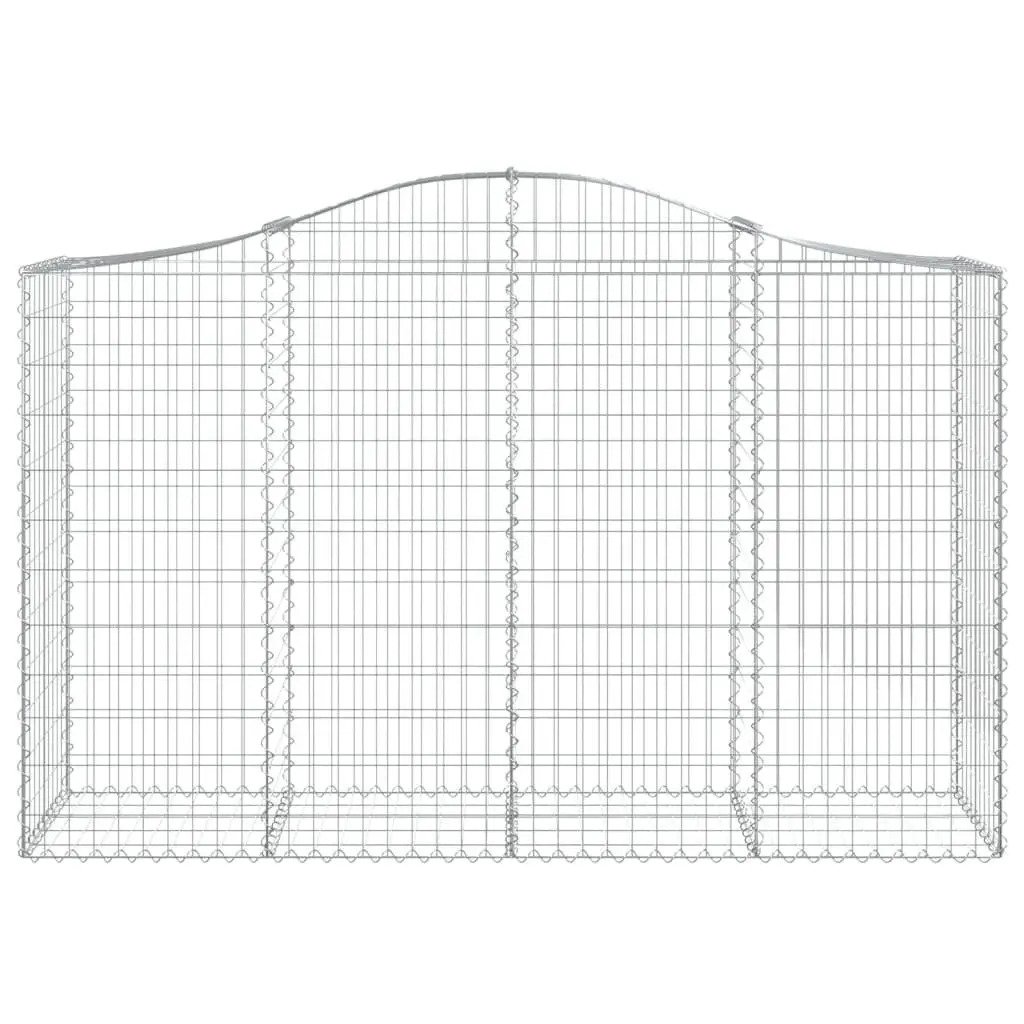Arched Gabion Baskets Garden Barrier 200 x 50 x 120140 cm Silver 3 Piece