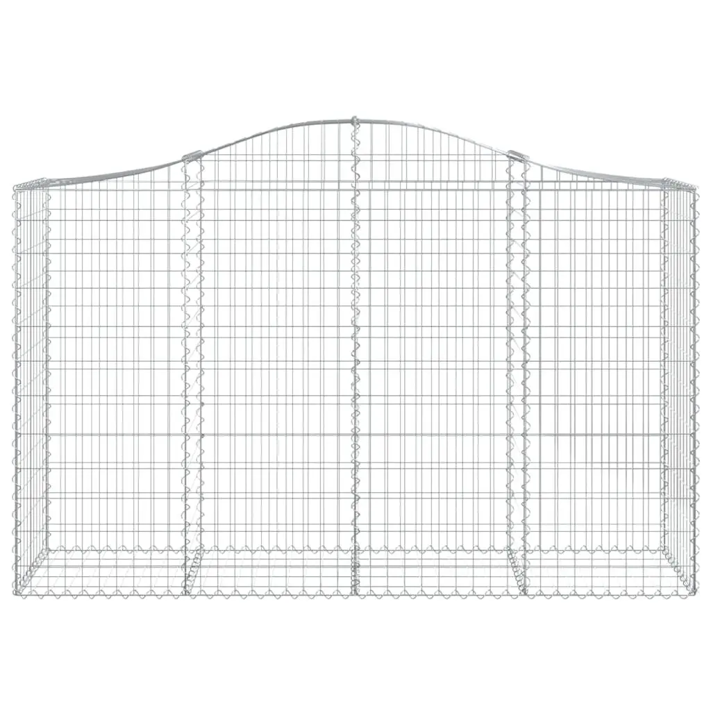 Arched Gabion Baskets Garden Barrier Sound-Insulating Retaining Wall Silver 200 x 50 x 120/140 cm 4 Piece