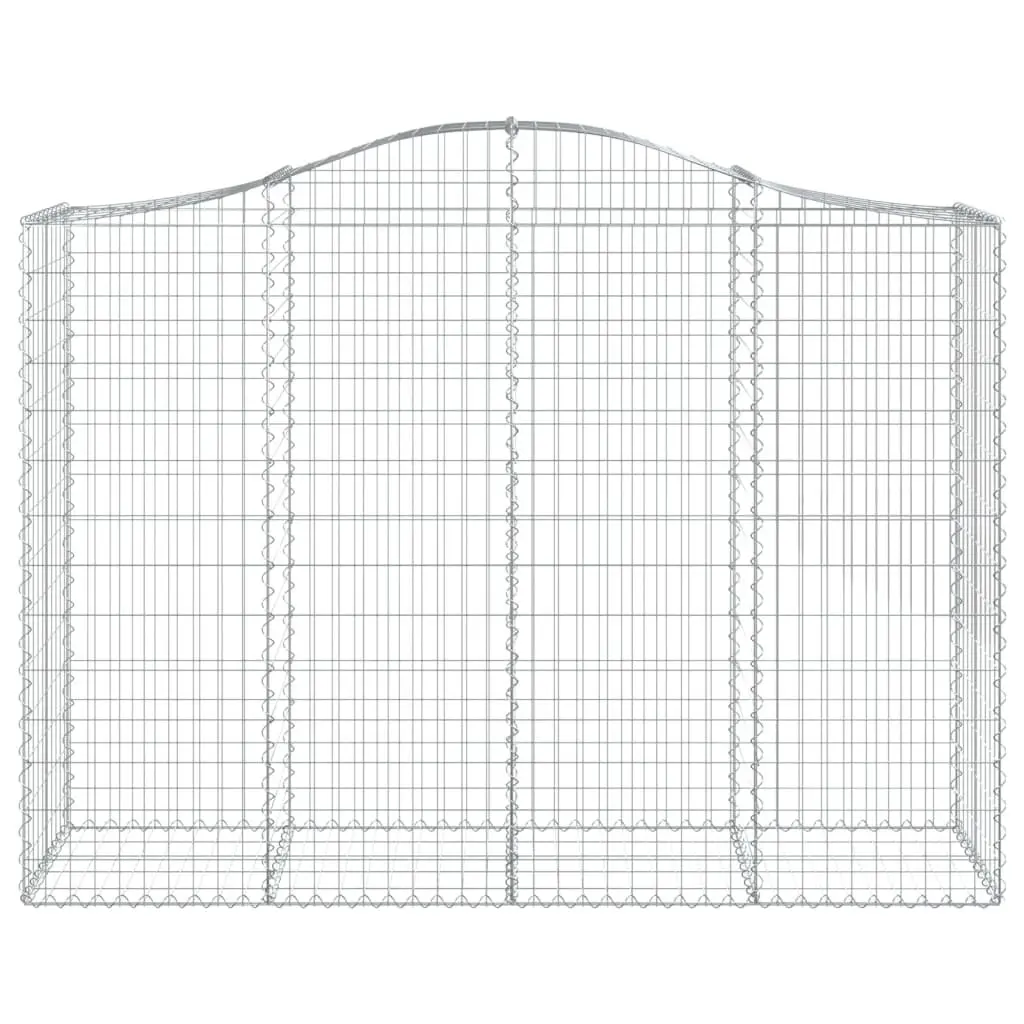 Arched Gabion Baskets Garden Barrier 3 Piece Silver Outdoor Decorative Retaining Wall