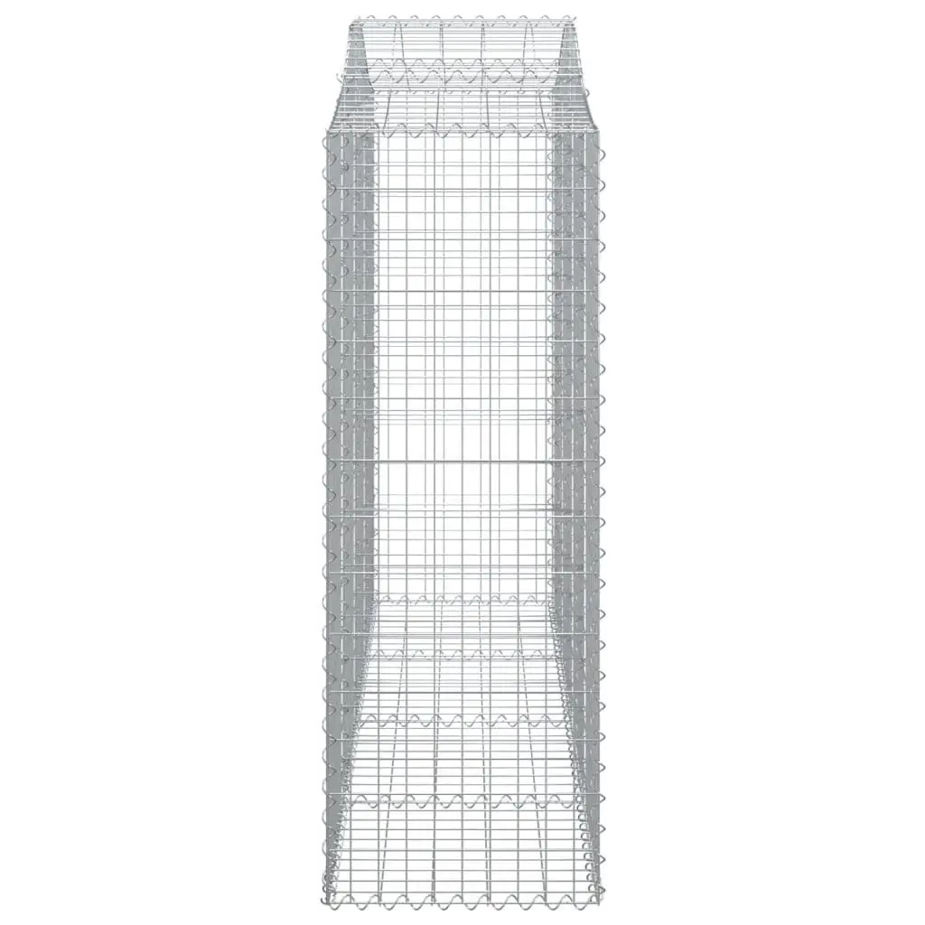 Arched Gabion Baskets Garden Barrier 3 Piece Silver Outdoor Decorative Retaining Wall