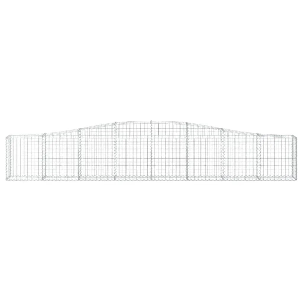 Arched Garden Barrier Gabion Baskets 2 Piece Outdoor Retaining Wall Silver 400x30x60 80cm
