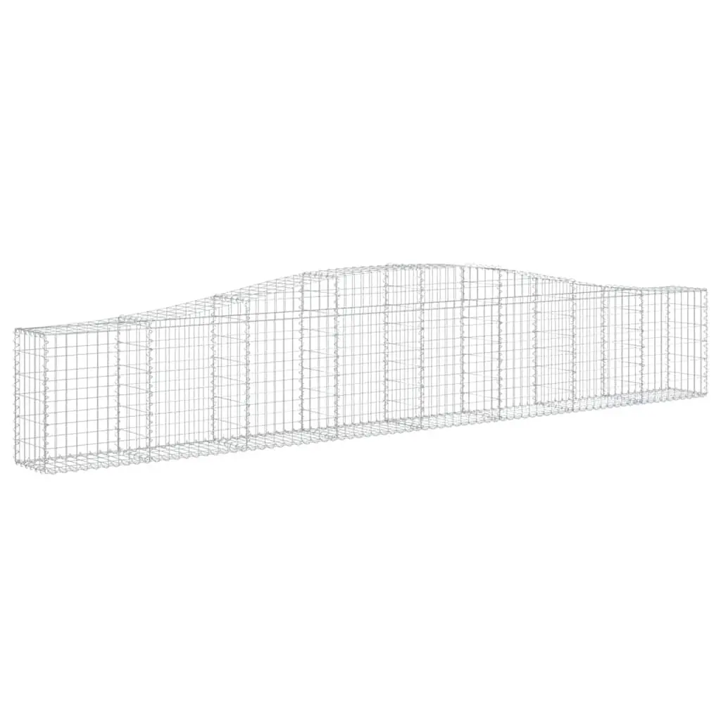 Gabion Baskets Set 3 pcs Arched Decorative Garden Barrier Silver 400 x 30 x 60/80 cm