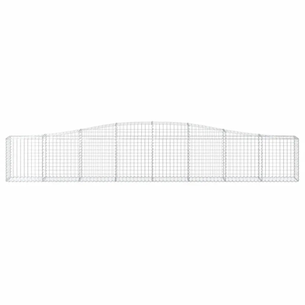 Gabion Baskets Set 3 pcs Arched Decorative Garden Barrier Silver 400 x 30 x 60/80 cm