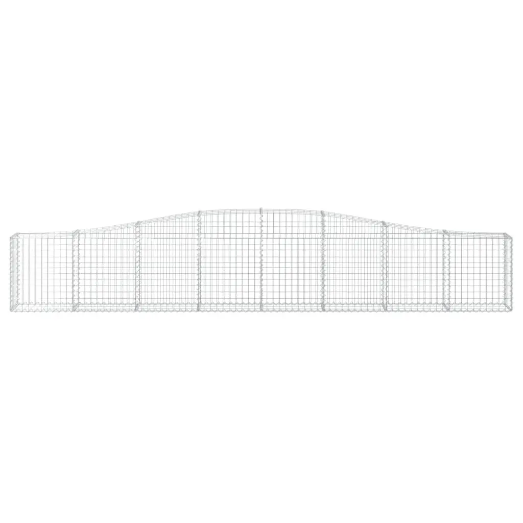 Gabion Baskets Set 4 pcs Decorative Garden Retaining Wall Silver 400 x 30 x 60/80 cm Galvanised Iron