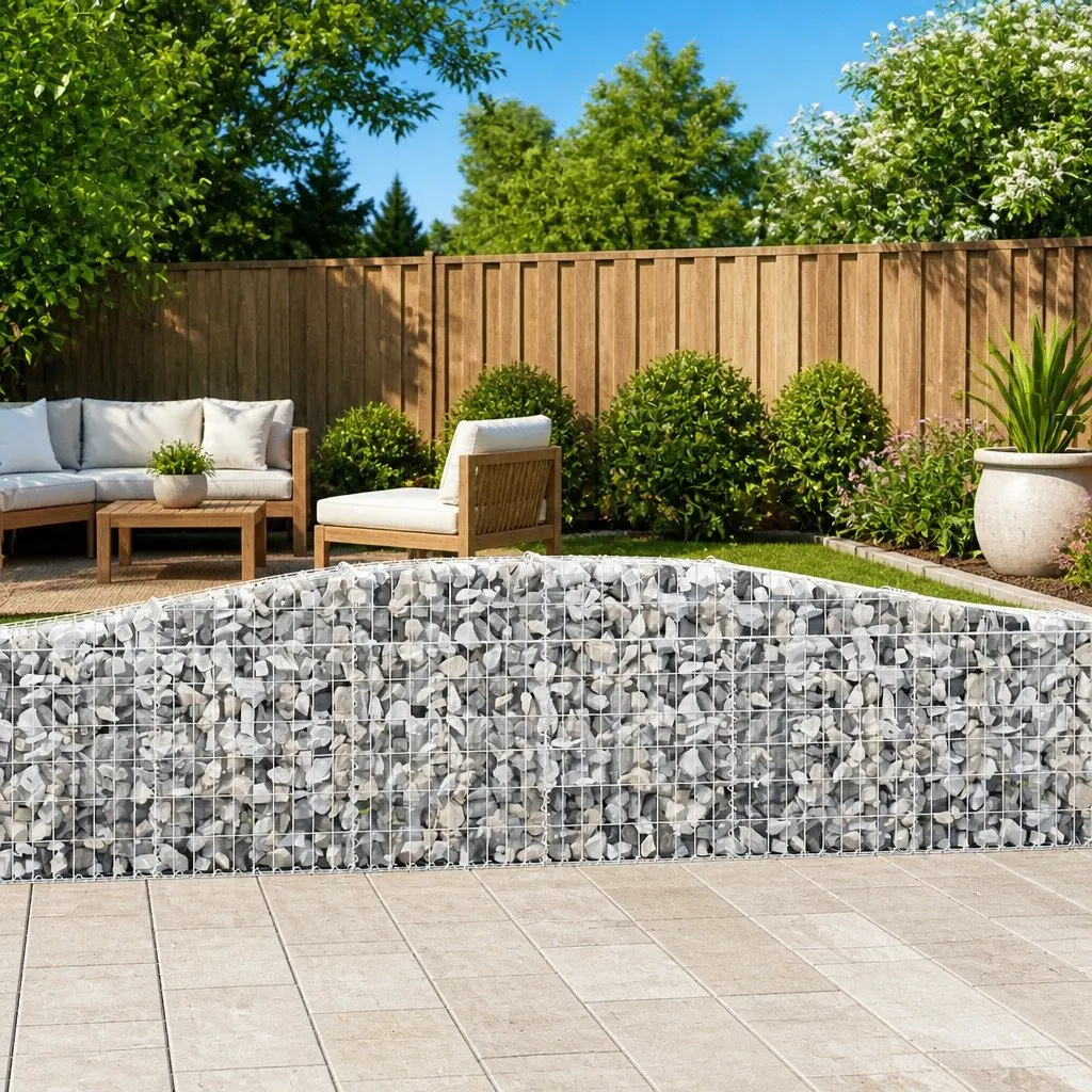 Arched Gabion Baskets Garden Decorative Retaining Wall 400x30x60/80 cm Silver 5 Piece