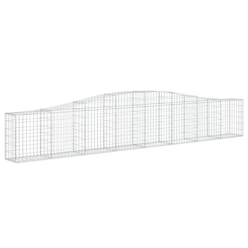 Arched Gabion Baskets Garden Decorative Retaining Wall 400x30x60/80 cm Silver 5 Piece