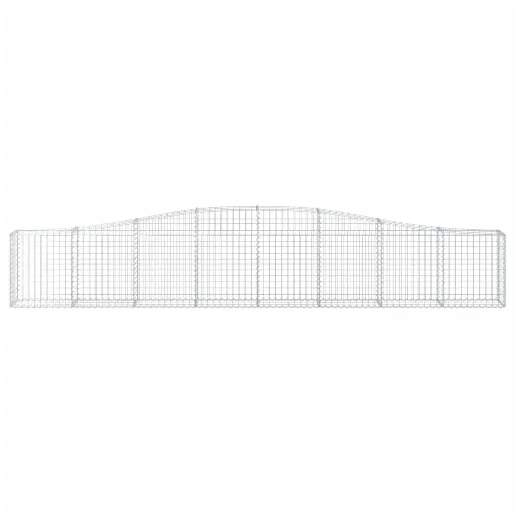 Arched Gabion Baskets Garden Decorative Retaining Wall 400x30x60/80 cm Silver 5 Piece
