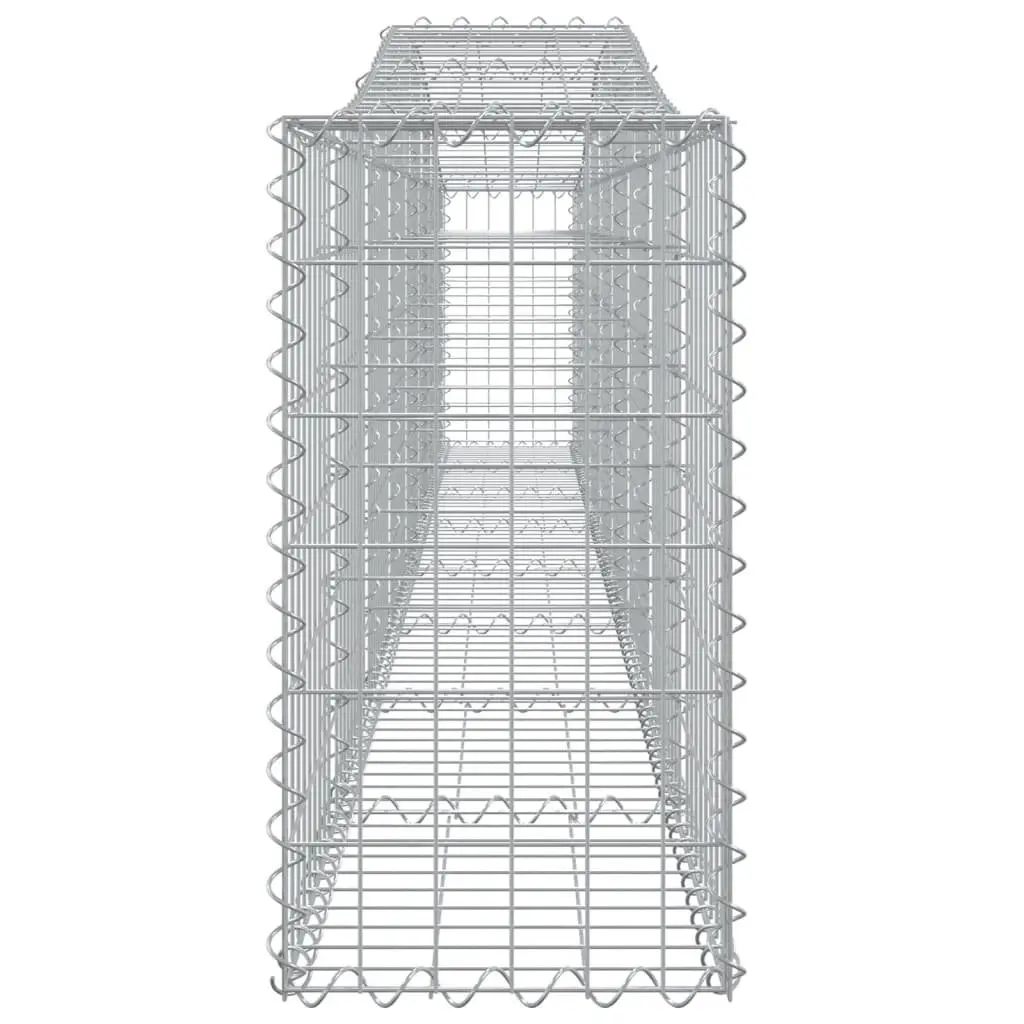 Arched Gabion Baskets Garden Decorative Retaining Wall 400x30x60/80 cm Silver 5 Piece