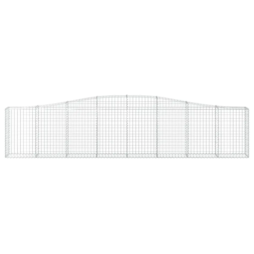 Arched Gabion Baskets Garden Barrier 400x30x80/100 cm Galvanised Iron Silver