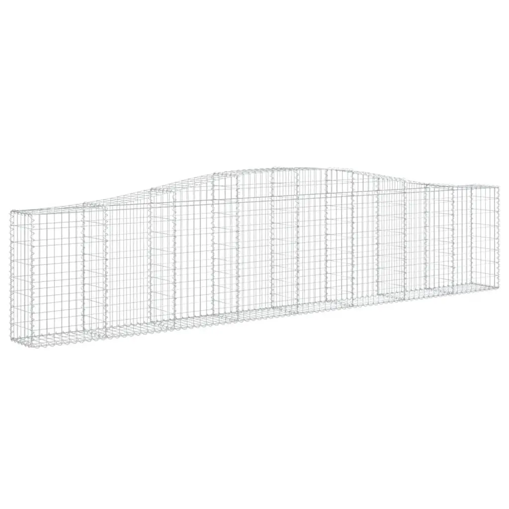 Arched Gabion Baskets 5 pcs 400x30x80/100 cm Garden Retaining Wall Decorative