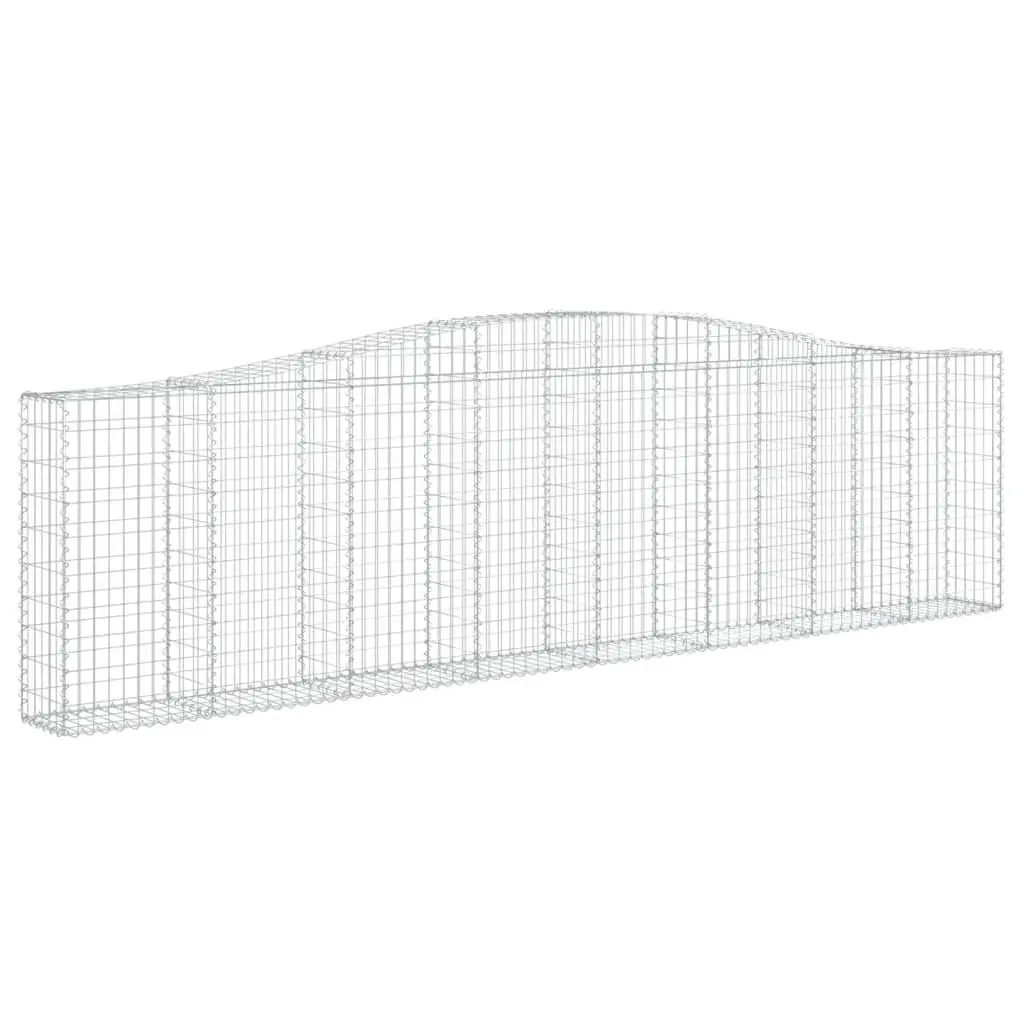 Arched Gabion Baskets Garden Barrier 400 x 30 x 100120 cm Silver 2 pcs
