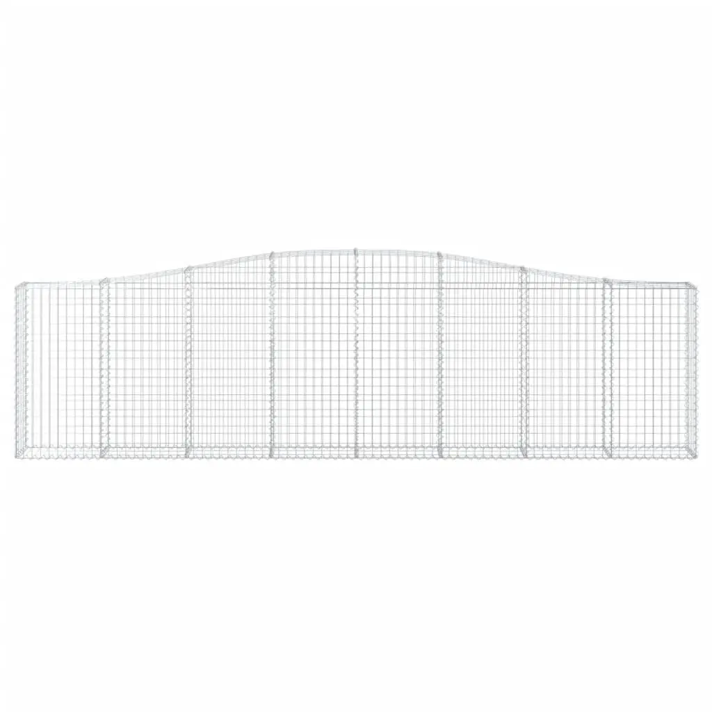 Arched Gabion Baskets Garden Barrier 400 x 30 x 100120 cm Silver 2 pcs