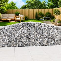 Arched Gabion Baskets 3 pcs Garden Decorative Retaining Wall Barrier Outdoor