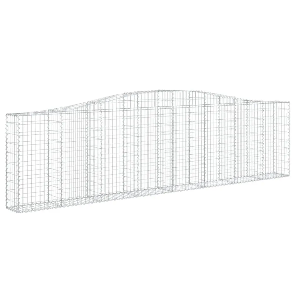 Arched Gabion Baskets Garden Decorative Barrier 400 x 30 x 100120 cm Silver 3 Piece