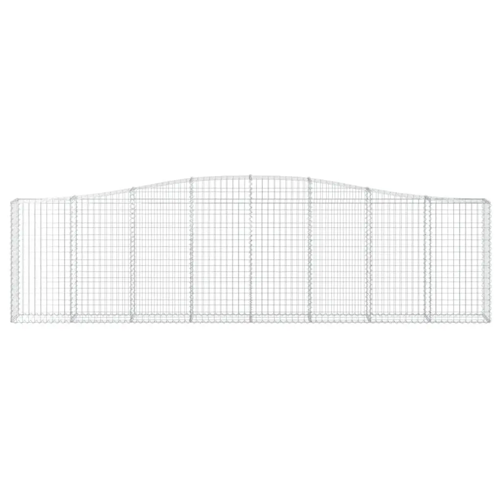 Arched Gabion Baskets Garden Barrier Retaining Wall 400 x 30 x 100120 cm Silver 4 Piece