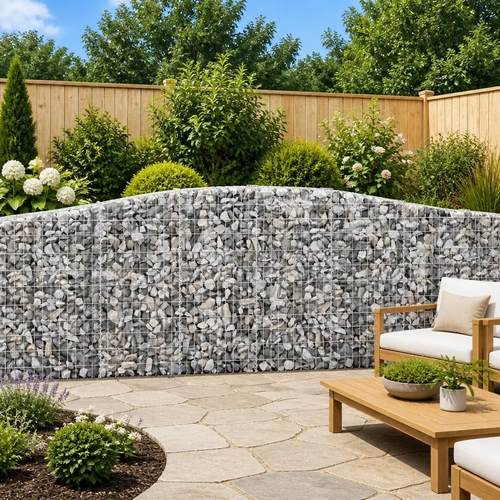 Arched Gabion Baskets Garden Barrier Retaining Wall 400 x 30 x 100120 cm Silver 6 Piece