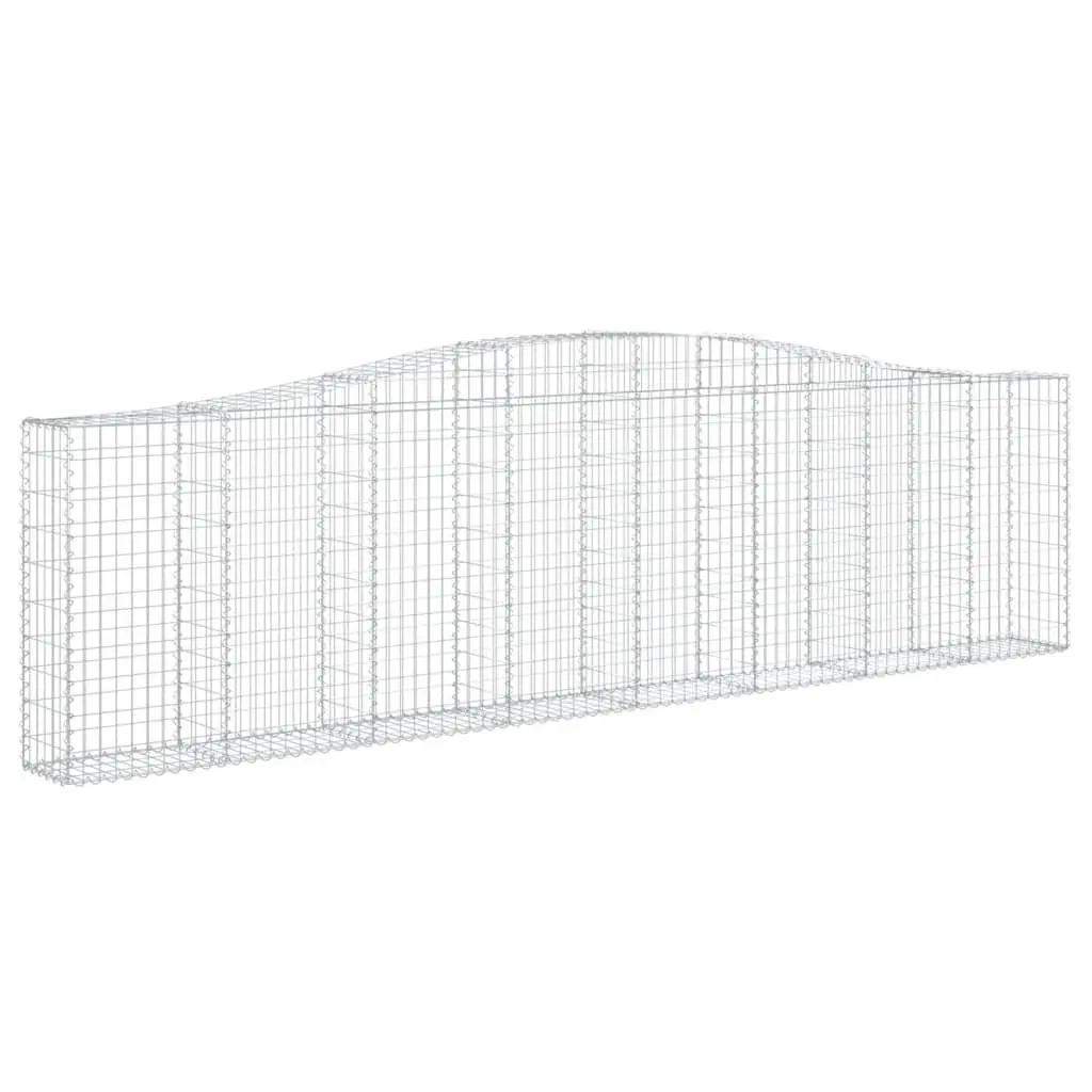 Arched Gabion Baskets Garden Barrier Retaining Wall 400 x 30 x 100120 cm Silver 6 Piece